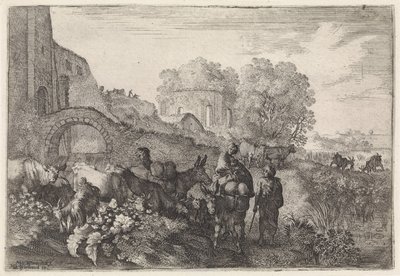 Gezginlerle manzara Arcadian manzaraları (dizi başlığı) by Moyses van Wtenbrouck