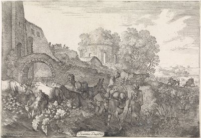 Gezginlerle manzara Arcadian manzaraları (dizi başlığı) by Moyses van Wtenbrouck