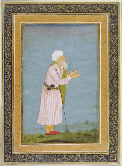 Küçük Clive Albümünden Müslüman Dini Bir Figür (kağıt üzerinde opak wc) by Mughal School