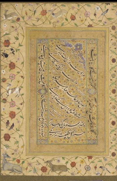 Geç Shahjahan Albümünden Kaligrafi by Mughal School