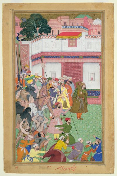 Fatehpur Sikri, 1573: Husain Quli Khan-i Jahan, esirlerini İmparator Ekber