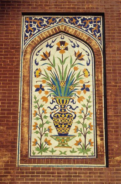 Sırlı çini mozaik, c.1634-35 (fayans) by Mughal School