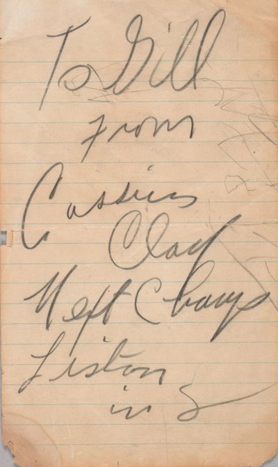 Cassius Clay, 1963 tarafından yazılmış imza. by Muhammad Ali