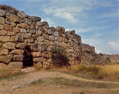 Miken sanatı: Miken kalesine erişim sağlayan batı merdiveni, Tiryns Şehir, MÖ 1200 civarında. Yunanistan by Mycenaean