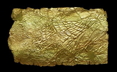 Vazo şeklindeki cam plaket için sac altın kapak by Mycenaean