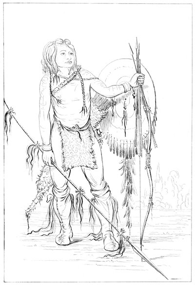 Comanche şefi, büyük Comanche köyü, 1841. by Myers and Co