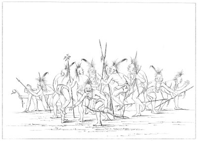 Keşif dansı, Sac ve Fox, Rock Adası, Yukarı Mississippi, 1841. by Myers and Co