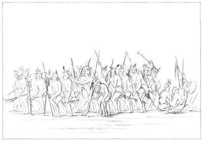 Siyuların köpek dansı, 1841. by Myers and Co