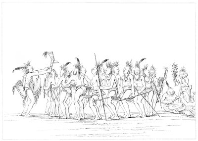 Köle dansı, Sac ve Fox, Rock Adası, Yukarı Mississippi, 1841. by Myers and Co