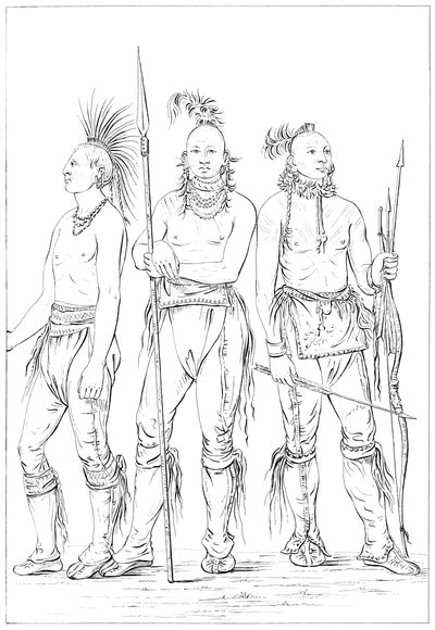 Üç Osage cesur, 1841. by Myers and Co