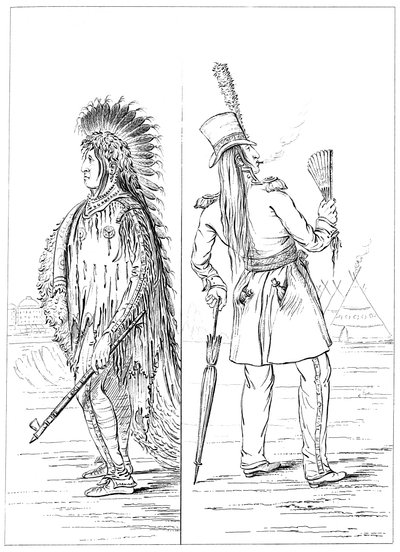 Wi-Jun-Jon yerli kostüm ve alay üniforması içinde, 1841. by Myers and Co