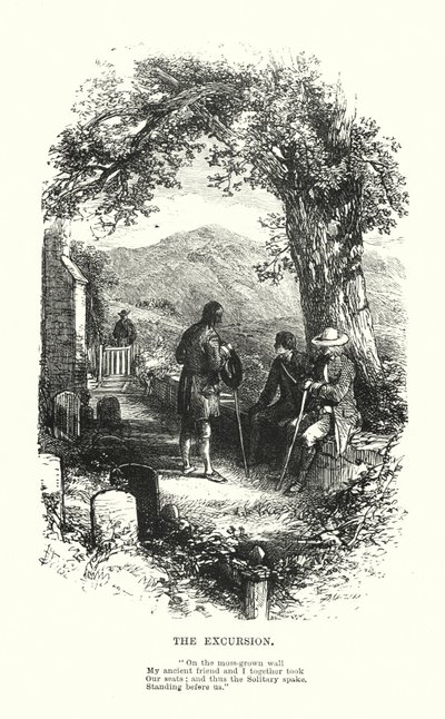 William Wordsworth: Gezi (gravür) by Myles Birket (after) Foster