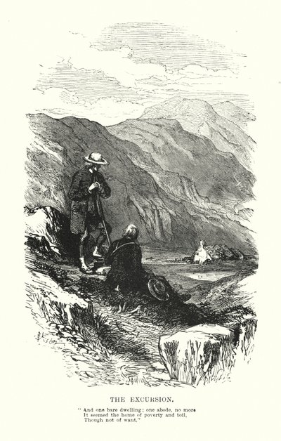 William Wordsworth: Gezi (gravür) by Myles Birket (after) Foster