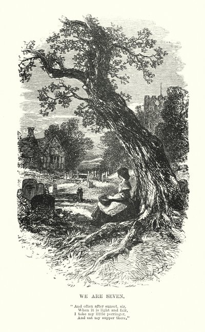 William Wordsworth: Biz Yediyiz (gravür) by Myles Birket (after) Foster