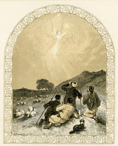Melek çobanlara görünüyor - İncil by Myles Birket Foster