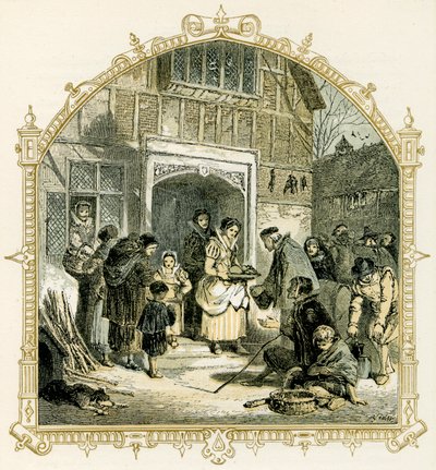 Elizabeth dönemi Noel sahnesi by Myles Birket Foster
