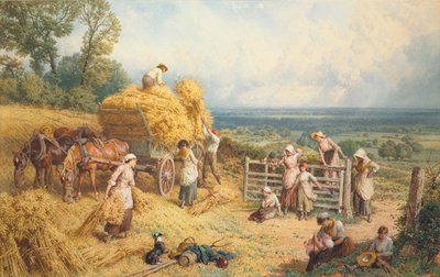 Hasat Zamanı (kağıt üzerinde gövde rengi ile güçlendirilmiş kurşun kalem ve sulu boya) by Myles Birket Foster