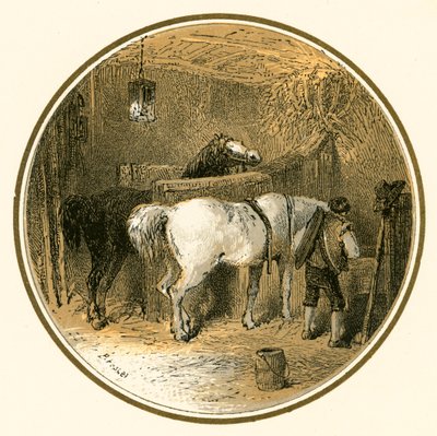 Ahırdaki atlar by Myles Birket Foster