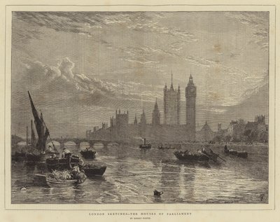 ಲಂಡನ್ ಸ್ಕೆಚಸ್, ಹೌಸ್ ಆಫ್ ಪಾರ್ಲಿಮೆಂಟ್ ಟರ್ಕ್ by Myles Birket Foster