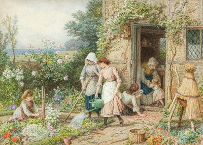 Küçük Bahçıvanlar (suluboya) by Myles Birket Foster