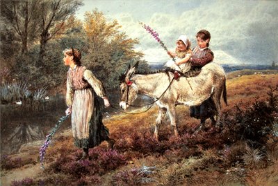 The Ride Home (kağıt üzerine gövde rengiyle sulu boya) by Myles Birket Foster