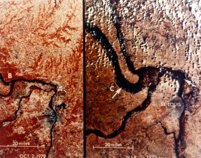 Uzaydan gelen dünya - Mississippi Nehri ve St Louis, ABD, 1980