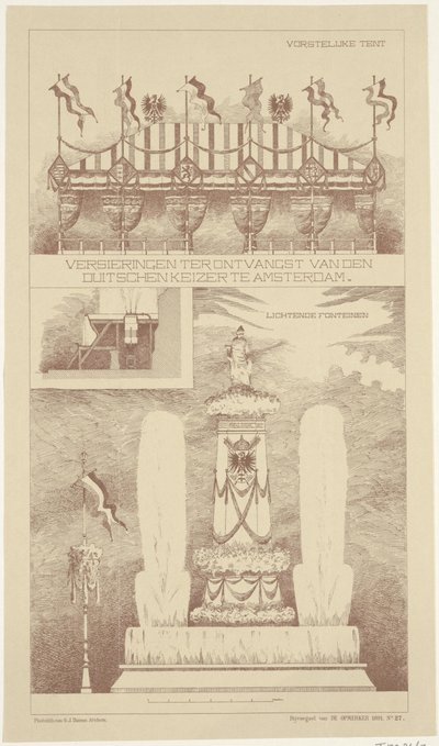 Alman imparatorunun Amsterdam ziyareti sırasındaki süslemeler, 1891 Alman İmparatoru