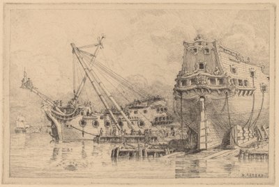 İki Büyük Gemi Yapım Aşamasında by N. Artsay