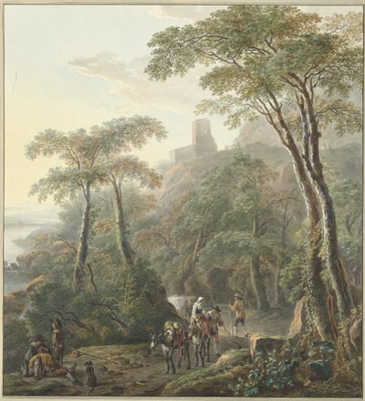 Çobanlar ve Sütçü Kız ile Manzara by N. Lamme