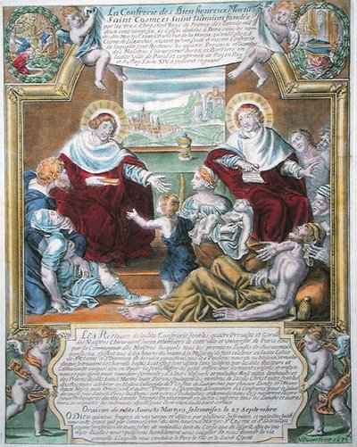 SS. Cosmas ve Damian yoksulları iyileştiriyor by N. Picart