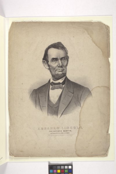 Abraham Lincoln (elle boyanmış litografi) by N. and Ives J.M. (1824 95) Currier