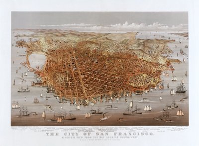 San Francisco Şehri, Currier & Ives, 1878 dolayları (renkli taş) by Currier and Ives