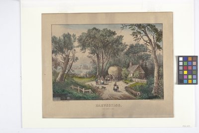Son Yükü Hasat Etmek (elle renkli litografi) by N. and Ives J.M. (1824 95) Currier