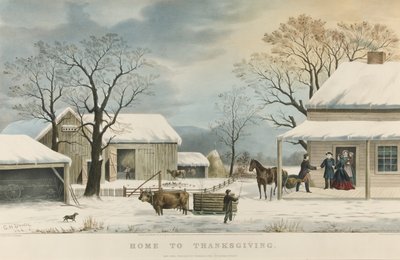 Şükran Günü by Currier and Ives