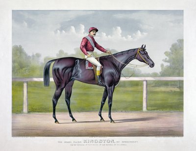 Currier & Ives tarafından Spendthrift tarafından Büyük Yarışçı Kingston by Currier and Ives