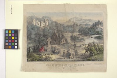 Suların Buluşması (elle renkli taşbaskı) by N. and Ives J.M. (1824 95) Currier
