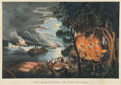 Savaş Zamanında Mississippi by Currier and Ives