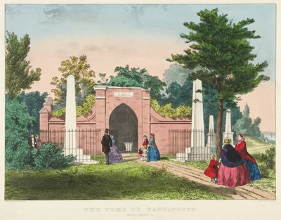 Washington Mezarı, Vernon Dağı, Virginia (renkli litografi) by Currier and Ives