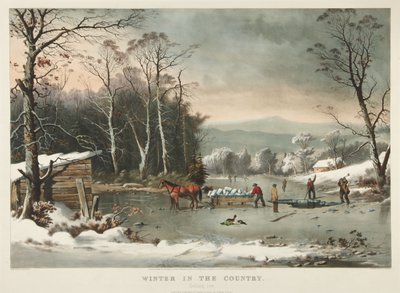 Ülkede Kış, Buz Almak by Currier and Ives