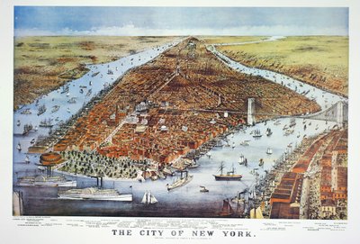 New York Şehri, 1876 by N. and Ives, J.M. Currier