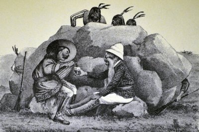 Currier & Ives İllüstrasyon 19. Yüzyıl. Savaş Yolunda Uluyan Bir Şişme by N. and Ives, J.M. Currier