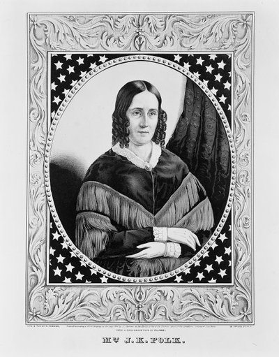 Sara Polk, 1846 by N. and Ives, J.M. Currier