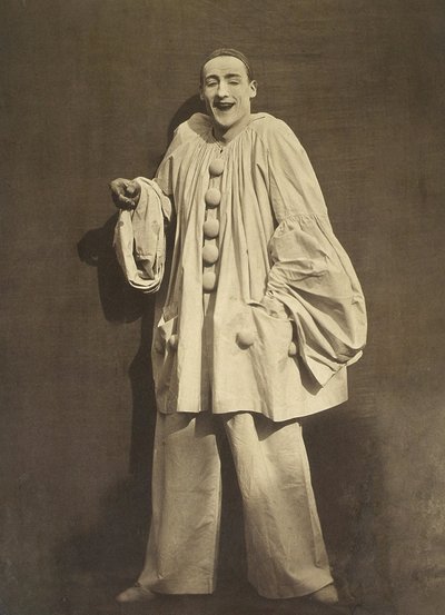 Pierrot Laughing (Fransız pandomimci Charles Deburau), fotoğraf Gaspard-Felix Tournachon namı diğer Nadar, c. 1855 by Nadar
