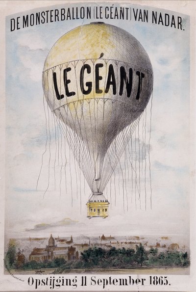 De Monsterballon (Le Giant) van Nadar Optijging 11 Eylül 1865. 11 Eylül