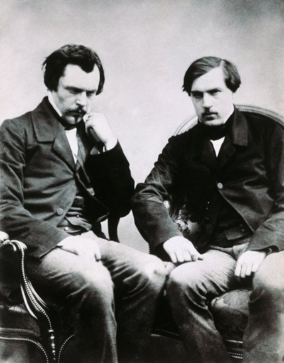 Edmond de Goncourt (1822-1896) ve Jules Huot de Goncourt (1830-1870), Fransız yazarlar, Fotoğraf: Felix Nadar (1820-1910) by Nadar