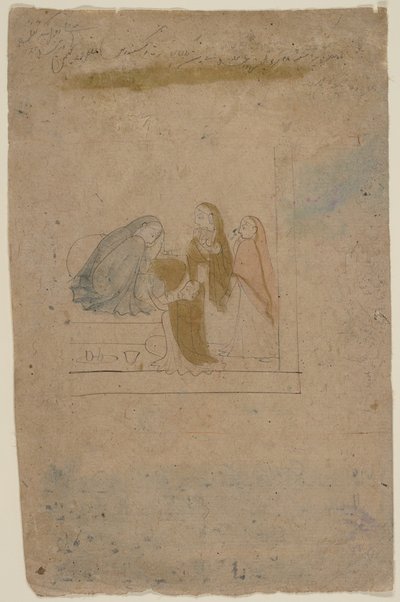 Görevlileri Olan Bir Bayan, ca. 1775-80. by Nainsukh