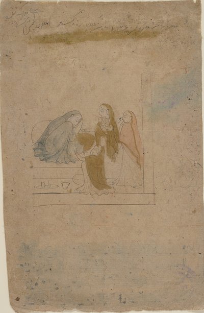Görevlileri Olan Bir Bayan, ca. 1775-80. by Nainsukh
