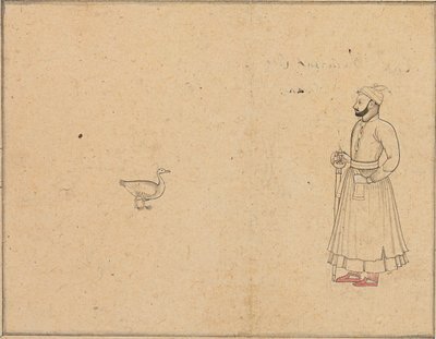 Raja Balwant Dev Singh ve bir kuğu, c.1750-55 by Nainsukh