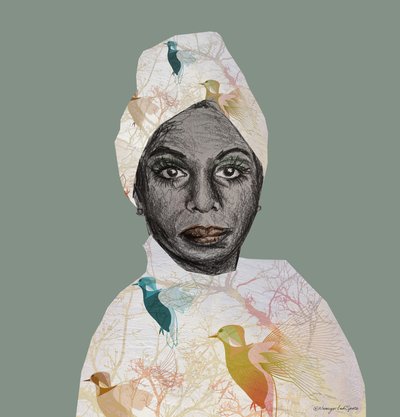 Nina Simone, 2022 (çizim) by Nancy Moniz Charalambous