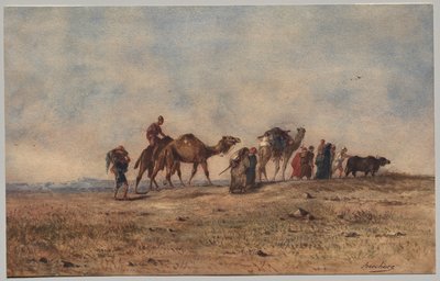 Çölde Bir Kervan by Narcisse Berchere
